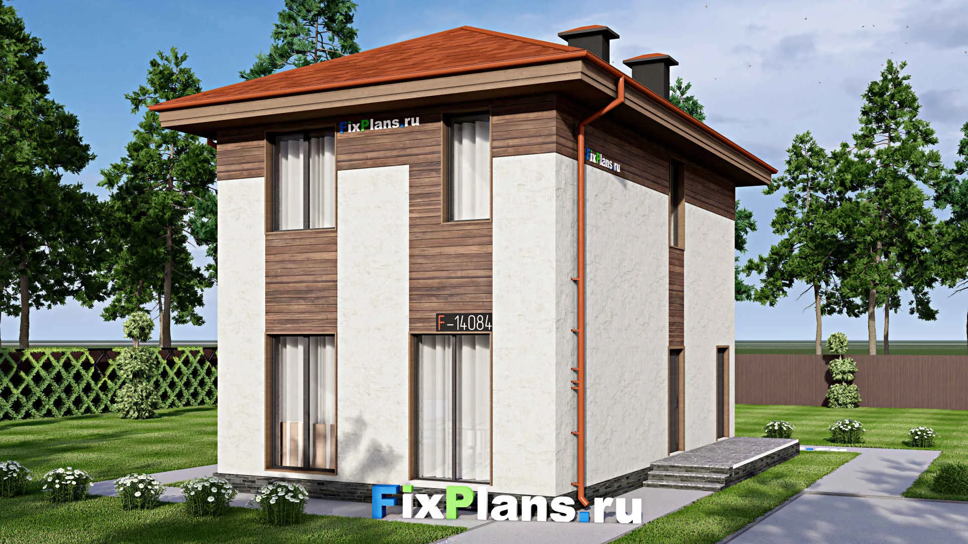 F-14084 - Проект двухэтажного дома 8 на 11, площадью 110 м² с 3 спальнями