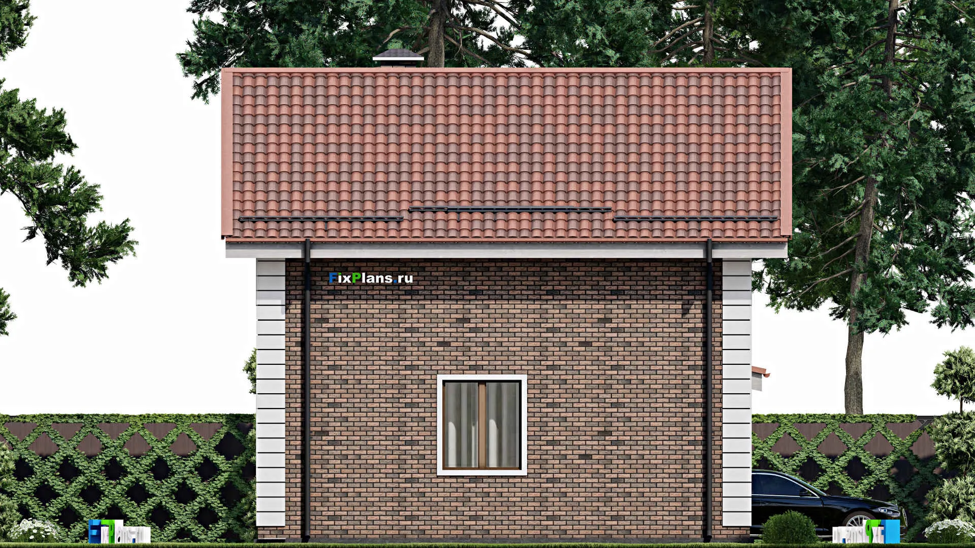 F-12374 - Планы дома с мансардой 9 на 9, площадью 120 м² с 3 спальнями