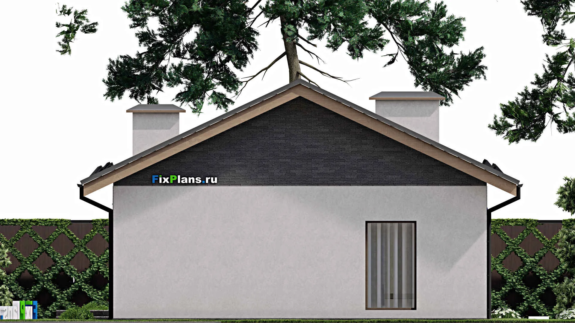 F-6722 - Проект одноэтажного дома 9 на 17, площадью 120 м² с террасой и 3 спальнями