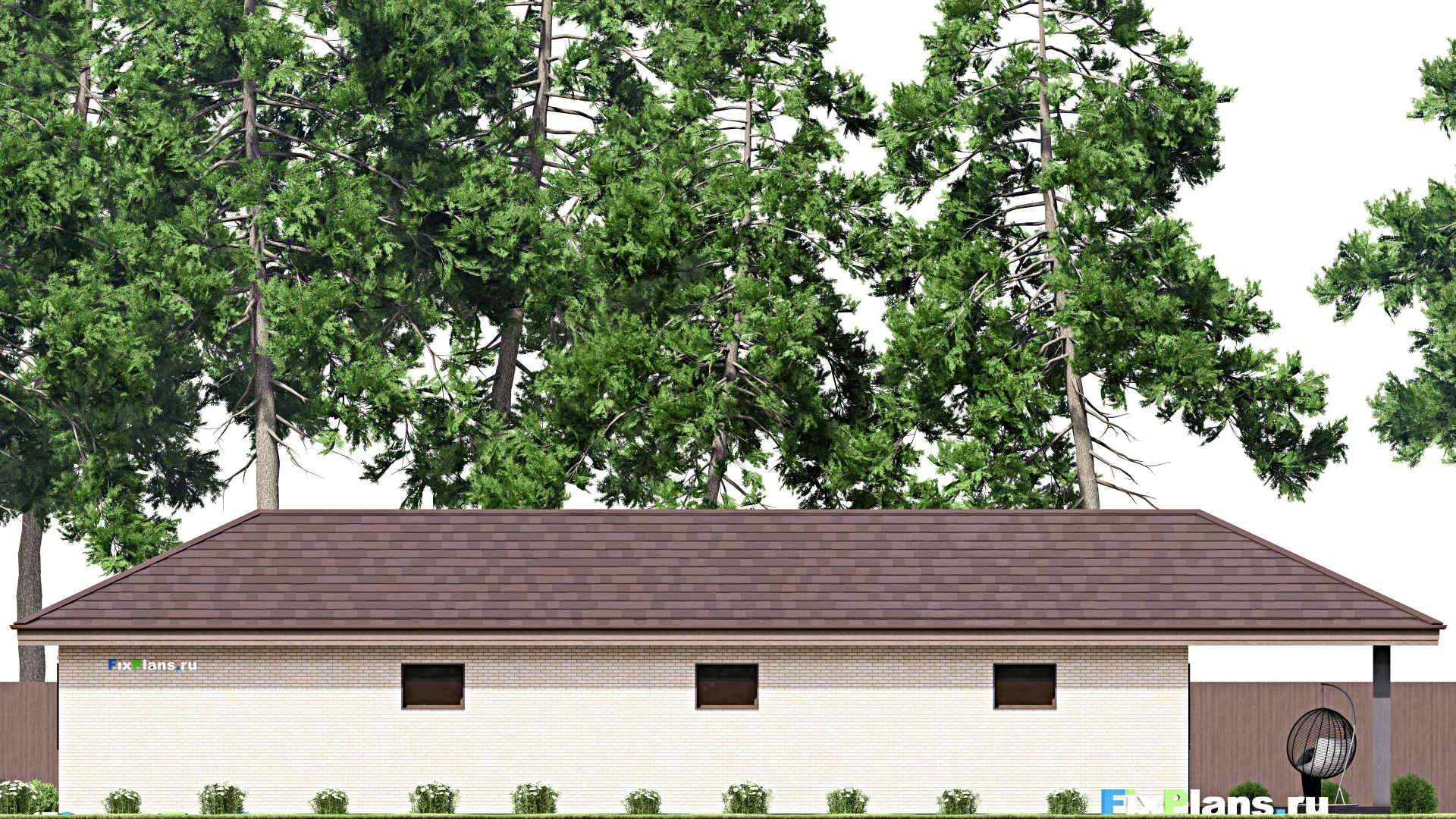 F-14039 - Проект гаража из газобетона 7 на 24, площадью 140 м² на 2 машиноместа