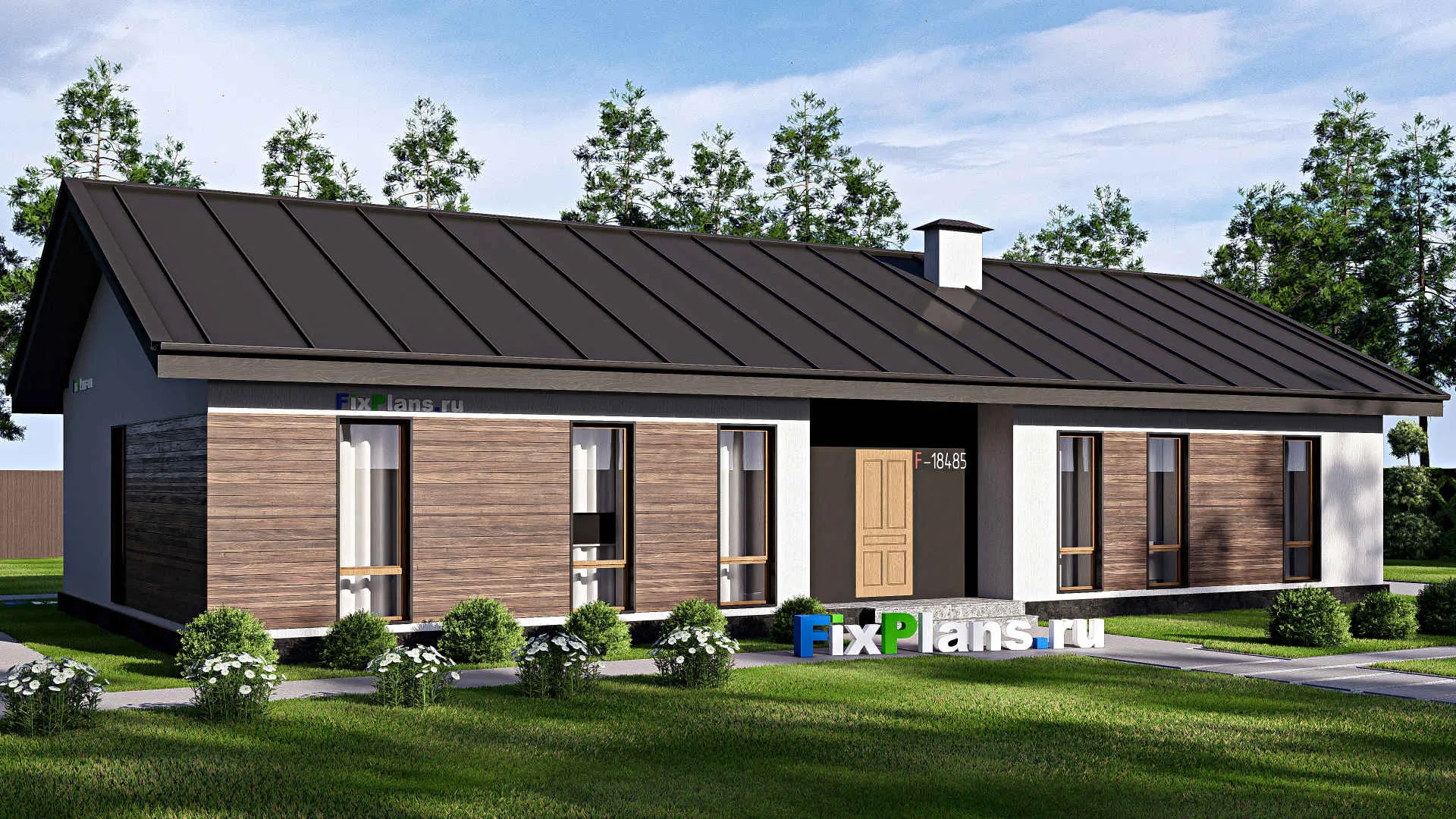 F-18485 - Проект одноэтажного дома 10 на 20, площадью 150 м² с 3 спальнями