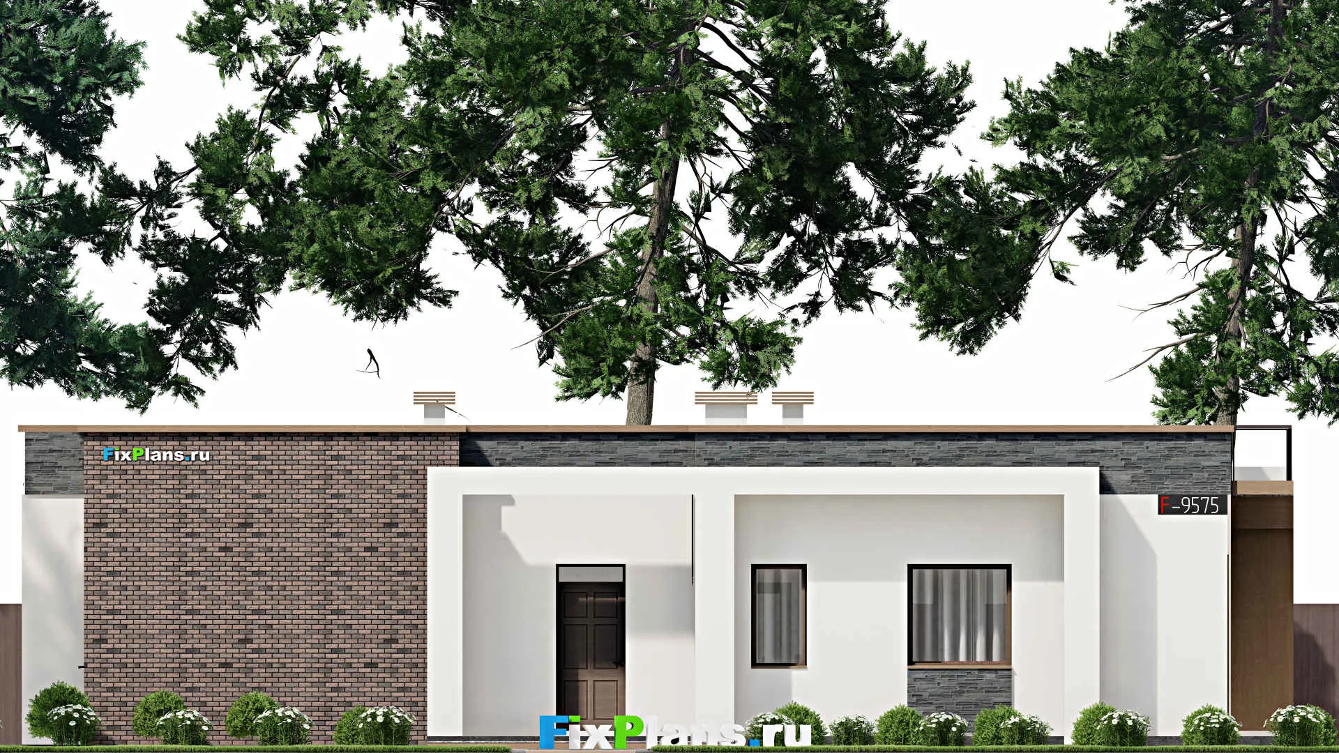 F-9575 - Проект одноэтажного дома 11 на 19, площадью 130 м² с 2 спальнями