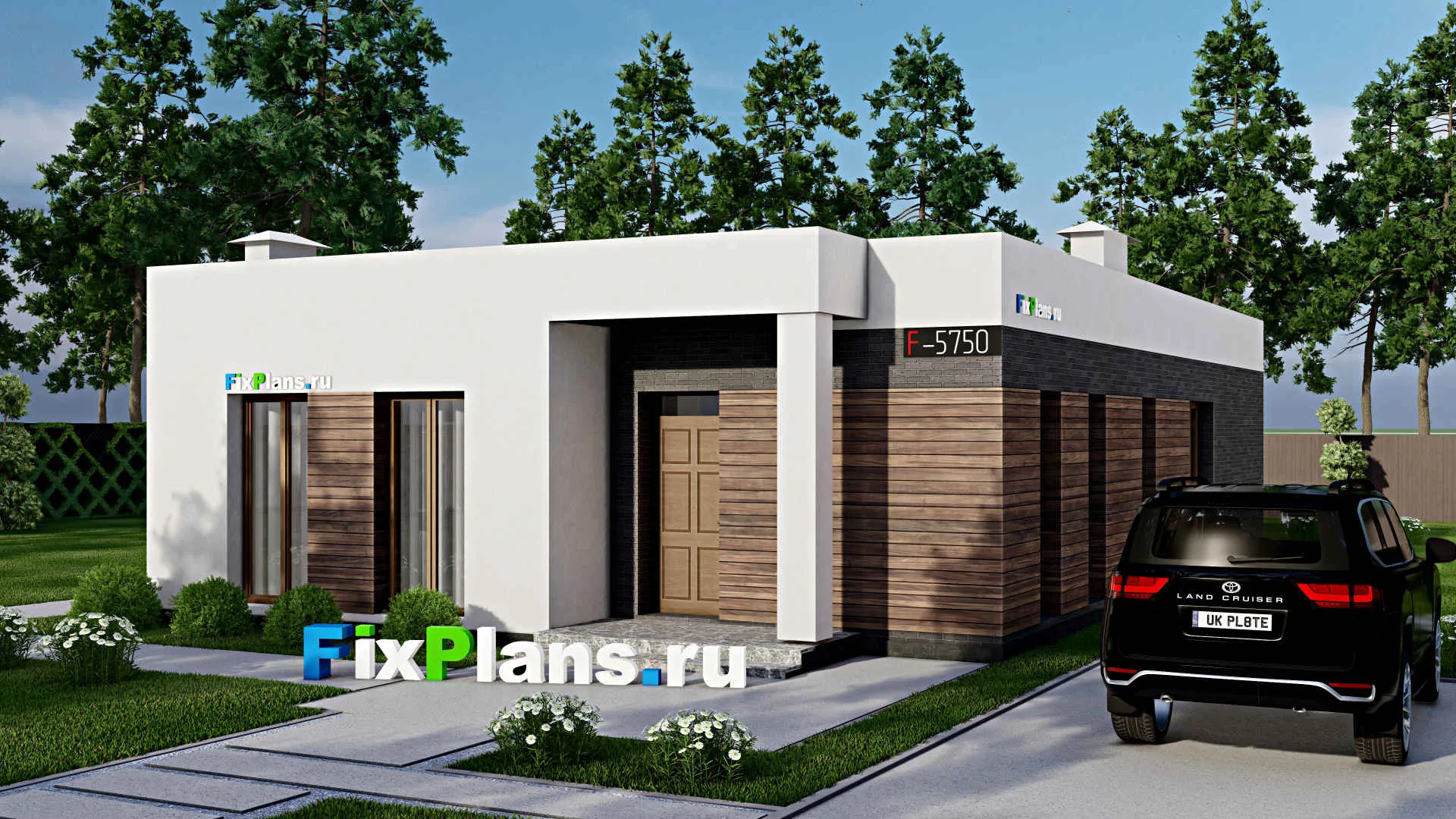 F-5750 - Проект одноэтажного дома 10 на 17, площадью 130 м² с 3 спальнями