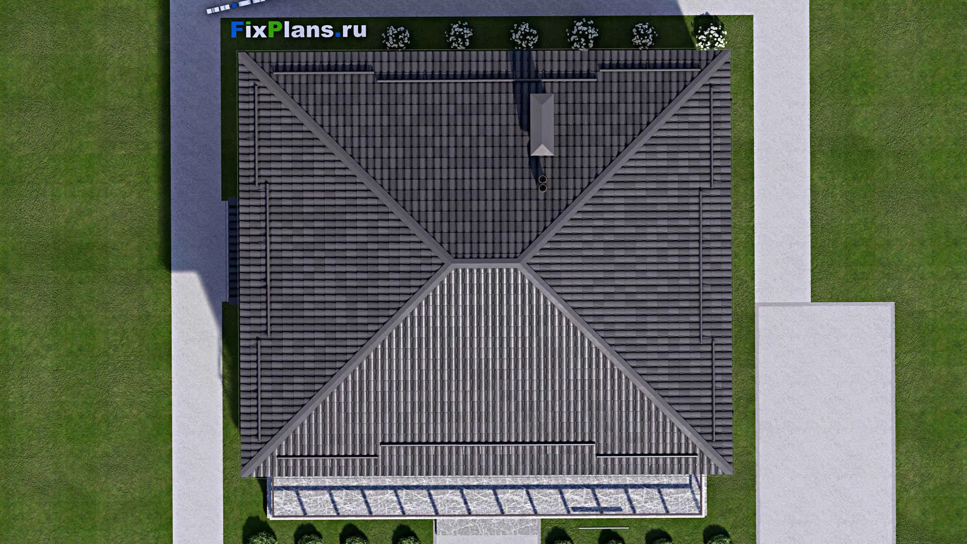 F-14723 - Проект двухэтажного дома 14 на 14, площадью 270 м² с террасой, балконом и 5 спальнями