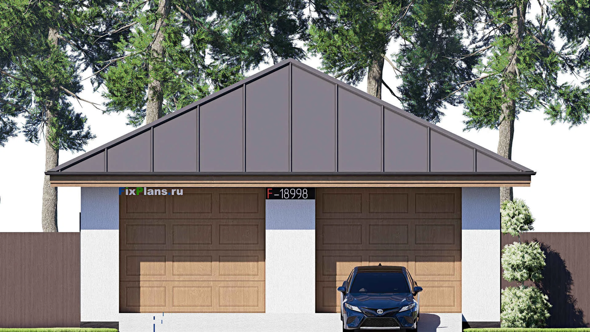 F-18998 - Проект гаража из газобетона 10 на 13, площадью 110 м² на 2 машиноместа