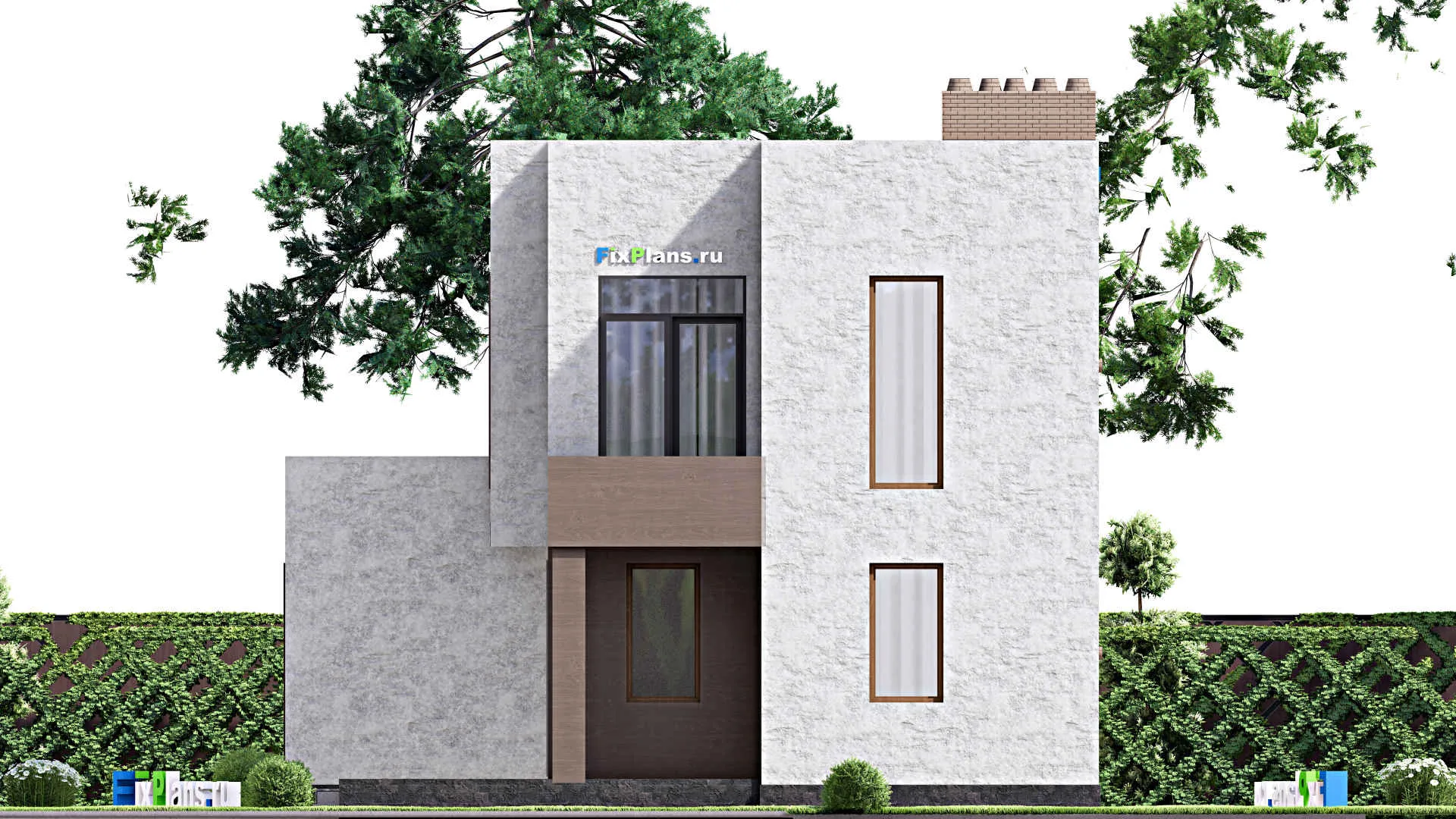 F-14435 - Проект двухэтажного дома 10 на 14, площадью 190 м² с террасой, балконом и 4 спальнями