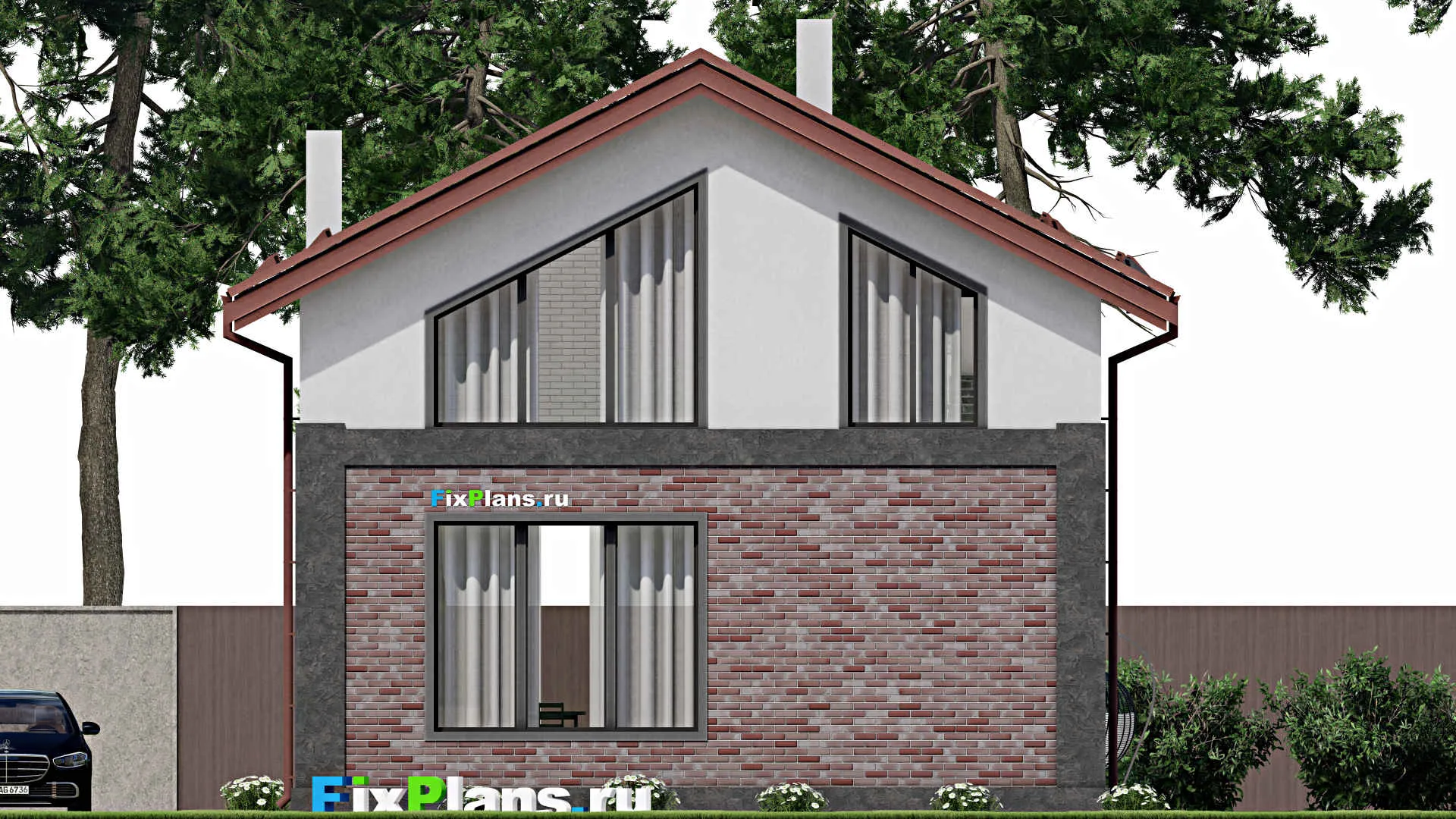 F-2276 - Планы дома с мансардой 9 на 13, площадью 150 м² с 1 спальнями