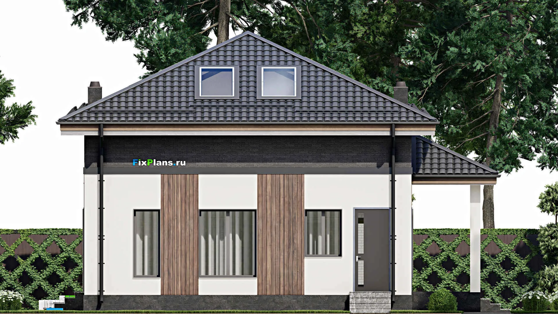 F-4670 - Проект дома с мансардой 10 на 17, площадью 200 м² с 3 спальнями