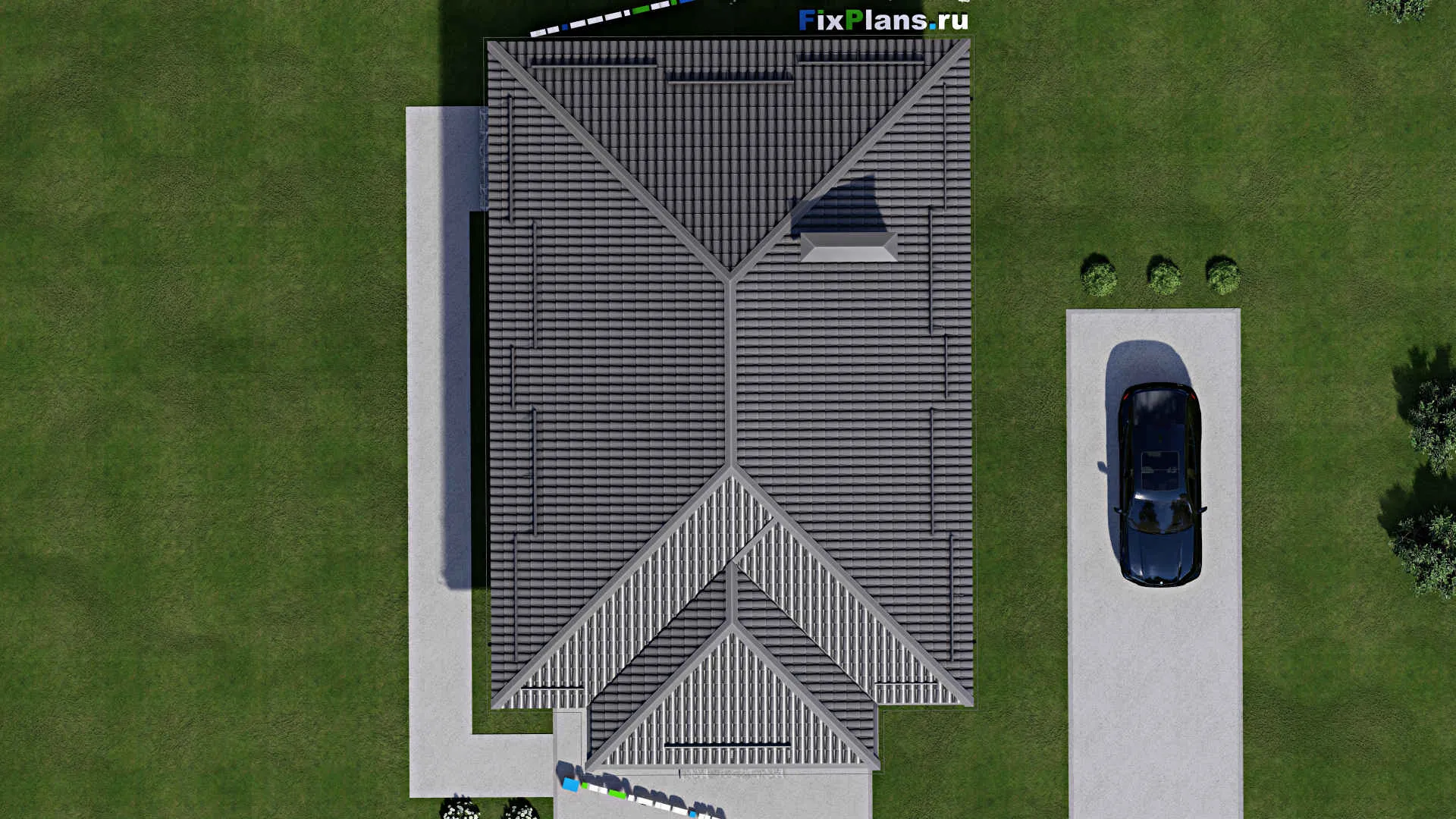 F-4220 - Проект одноэтажного дома 10 на 15, площадью 110 м² с террасой и 3 спальнями