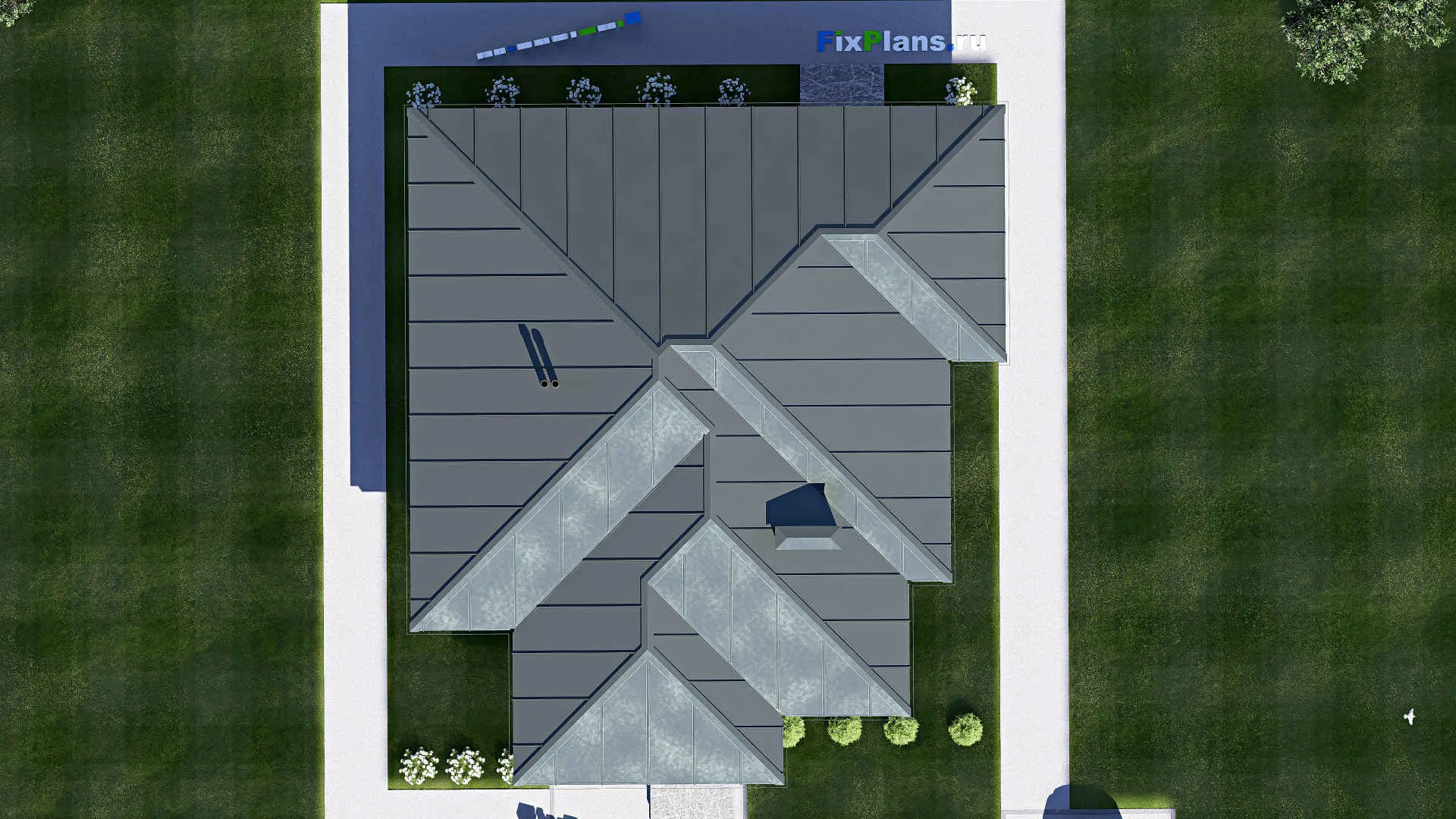 F-20771 - План одноэтажного дома 13 на 15, площадью 120 м² с террасой и 3 спальнями