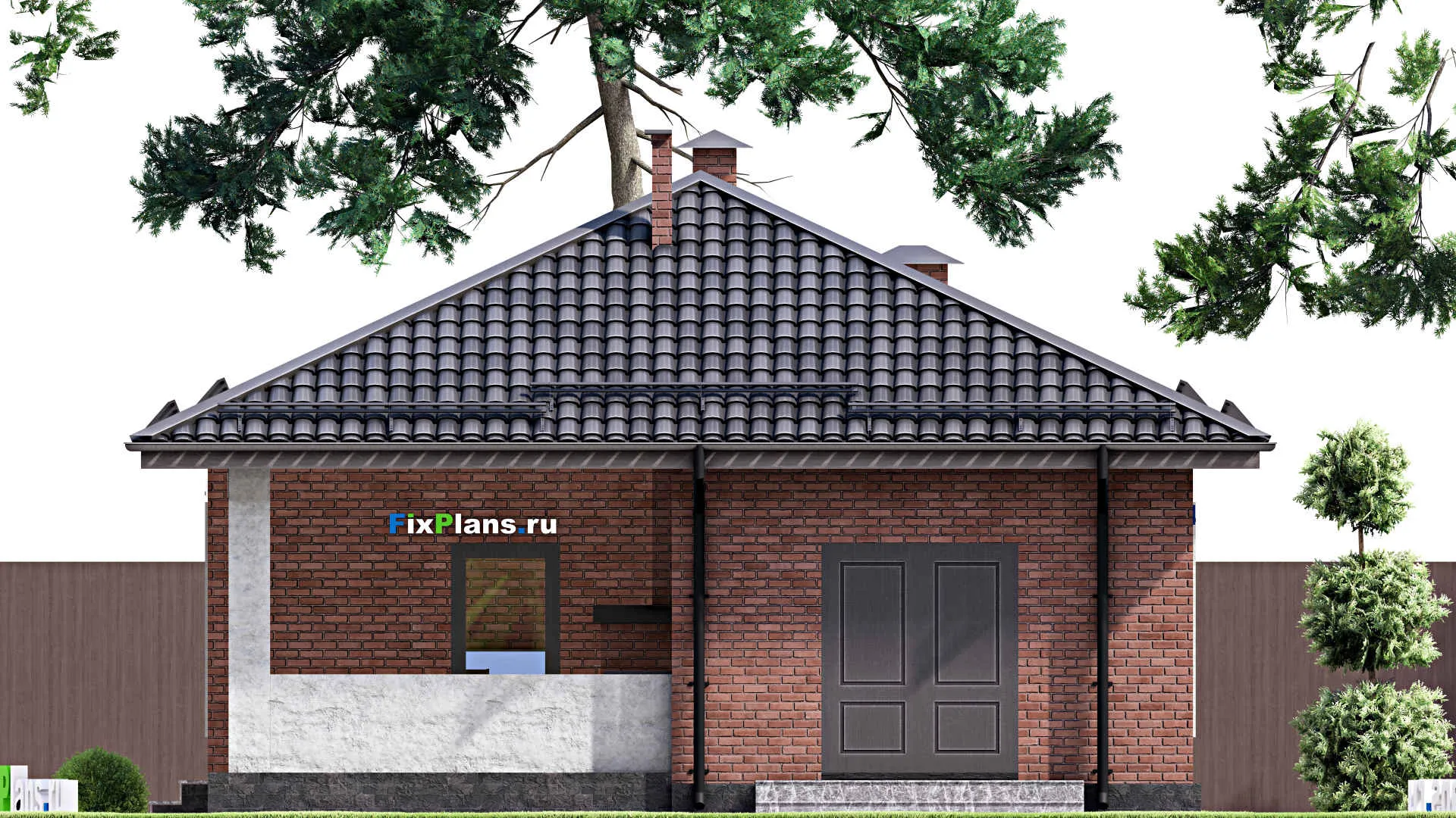 F-15434 - Проект бани 9 на 13, площадью 90 м² с комнатой отдыха, терассой и санузлом