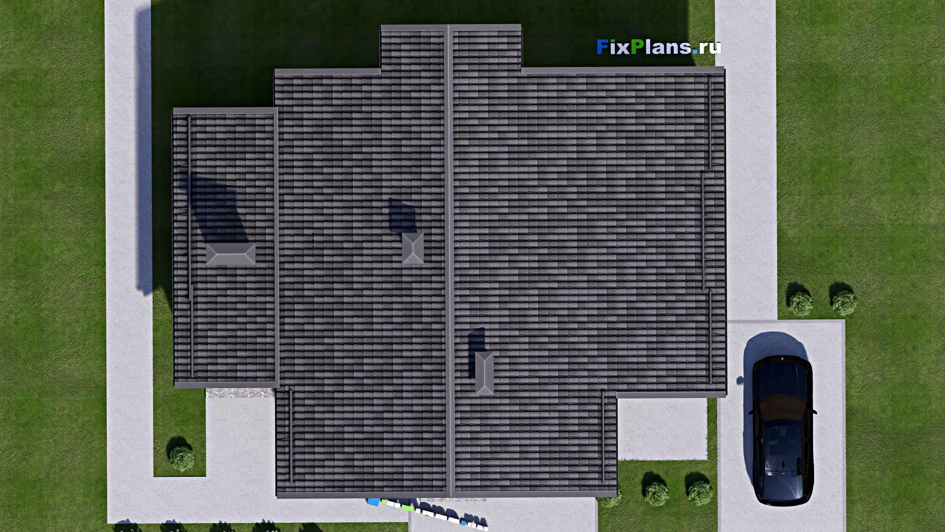 F-9800 - Проект дома с мансардой 14 на 17, площадью 220 м² с балконом и 4 спальнями