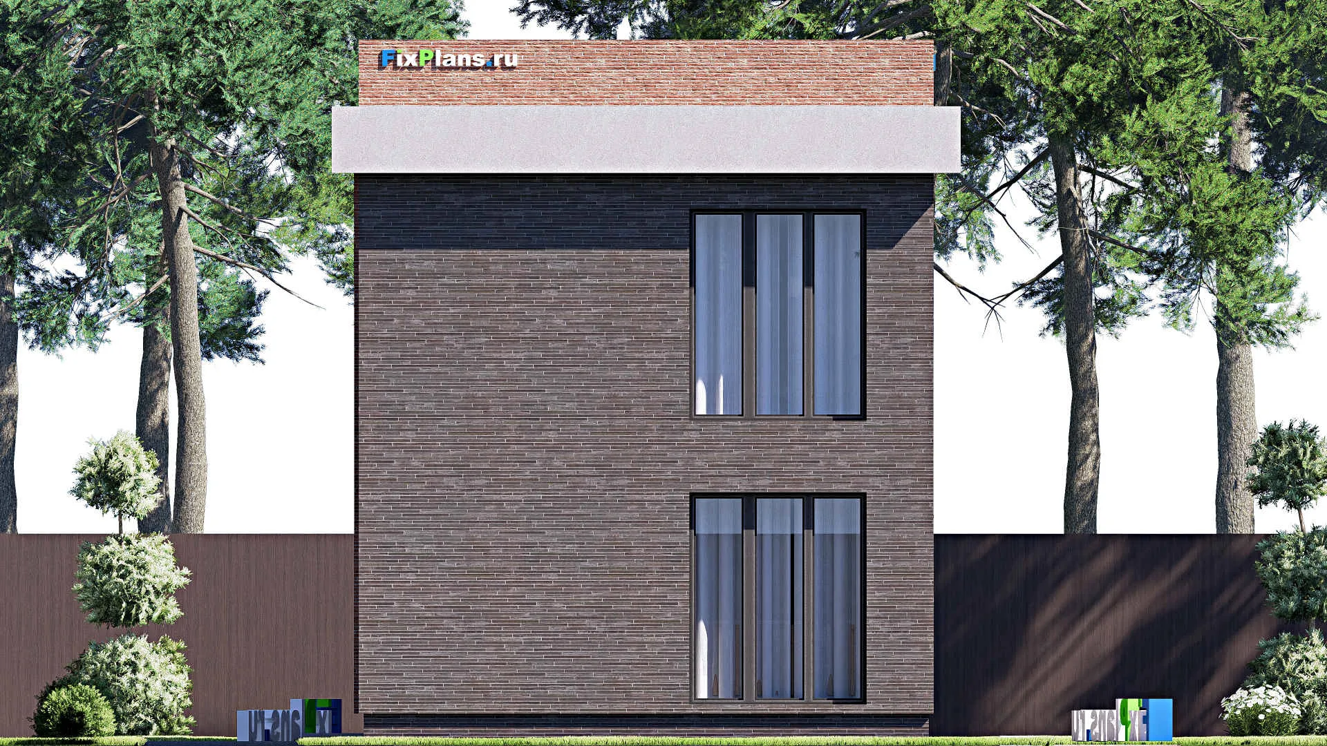 F-18377 - Планы двухэтажного дома 7 на 15, площадью 130 м² с балконом и 4 спальнями