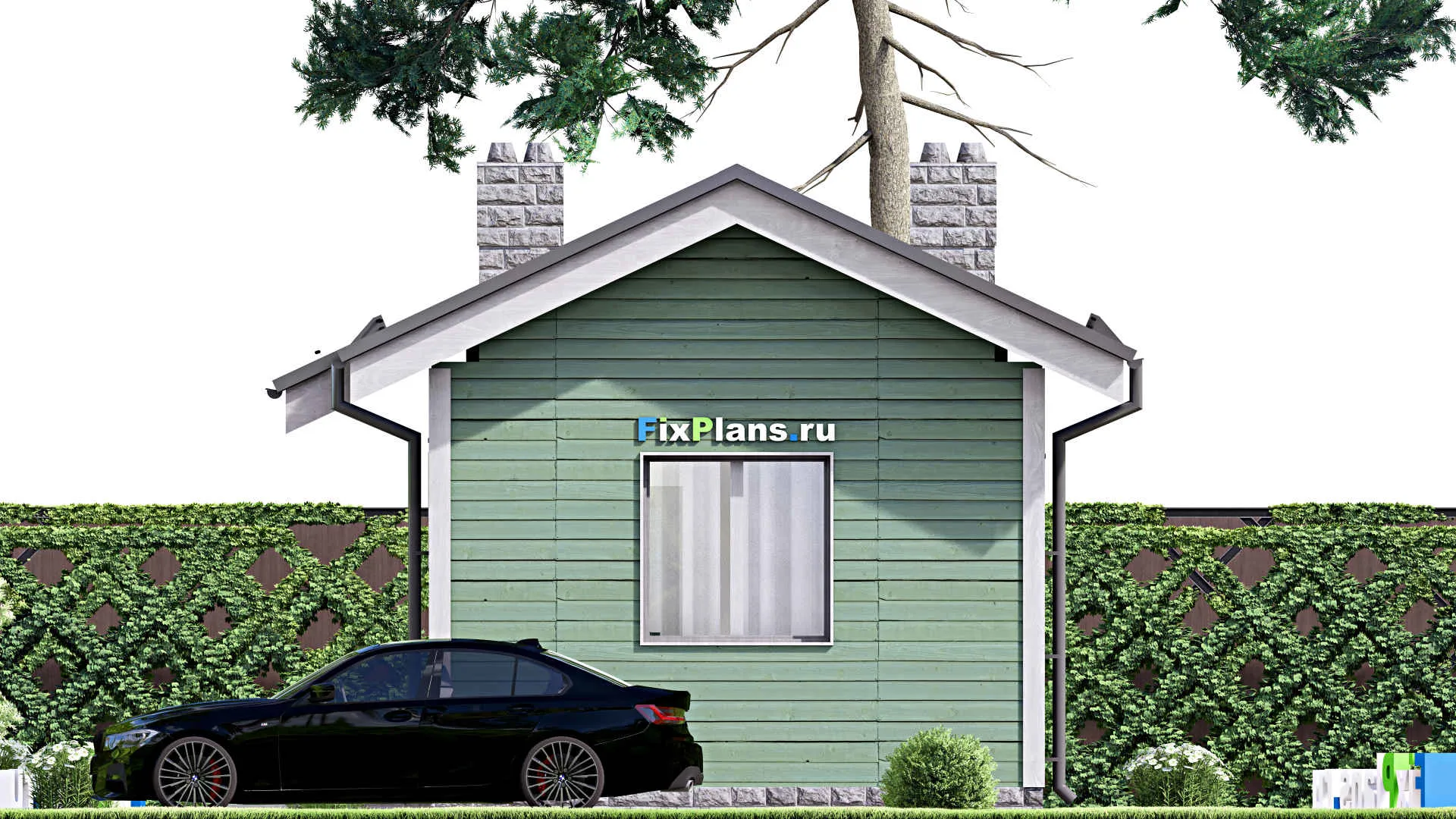 F-15614 - Проект бани 6 на 7, площадью 30 м² с комнатой отдыха