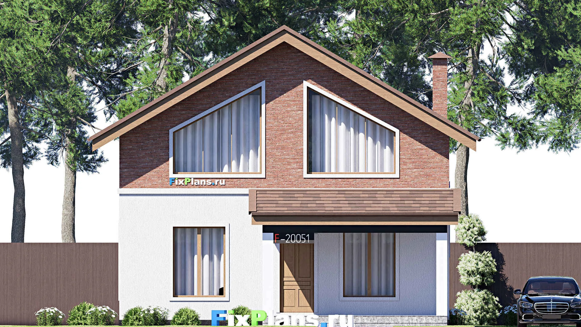 F-20051 - Проект дома с мансардой 10 на 13, площадью 130 м² с 4 спальнями