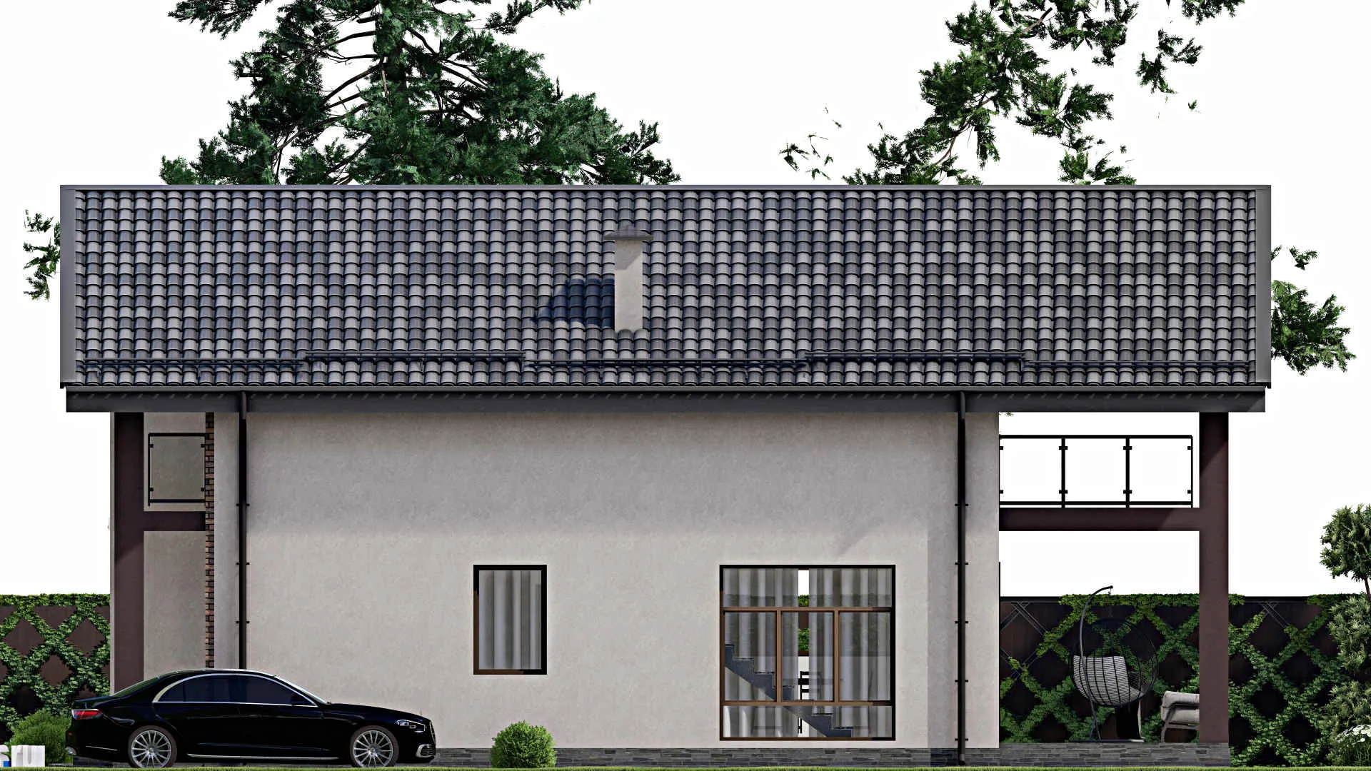 F-10421 - Проект дома с мансардой 11 на 16, площадью 250 м² с 4 спальнями