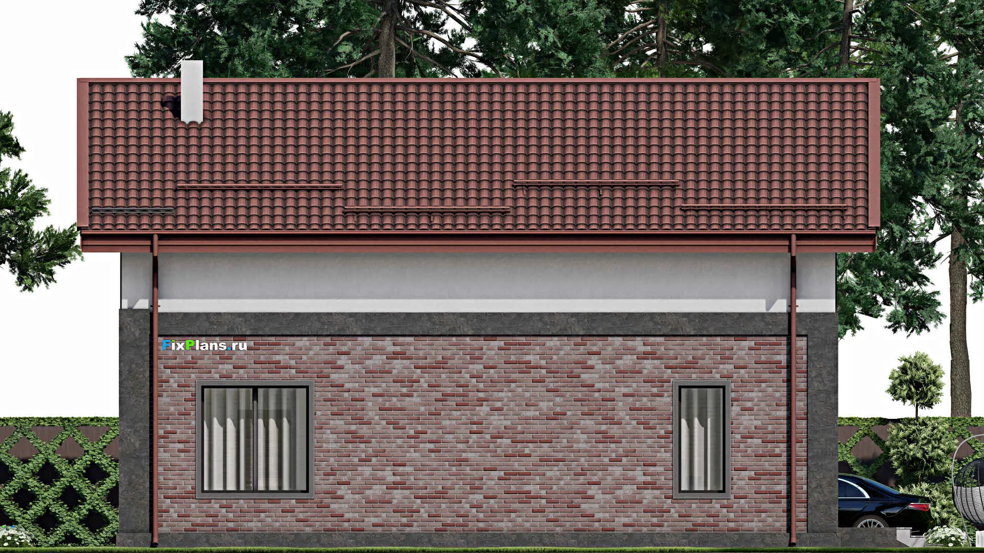 F-2276 - Планы дома с мансардой 9 на 13, площадью 150 м² с 1 спальнями